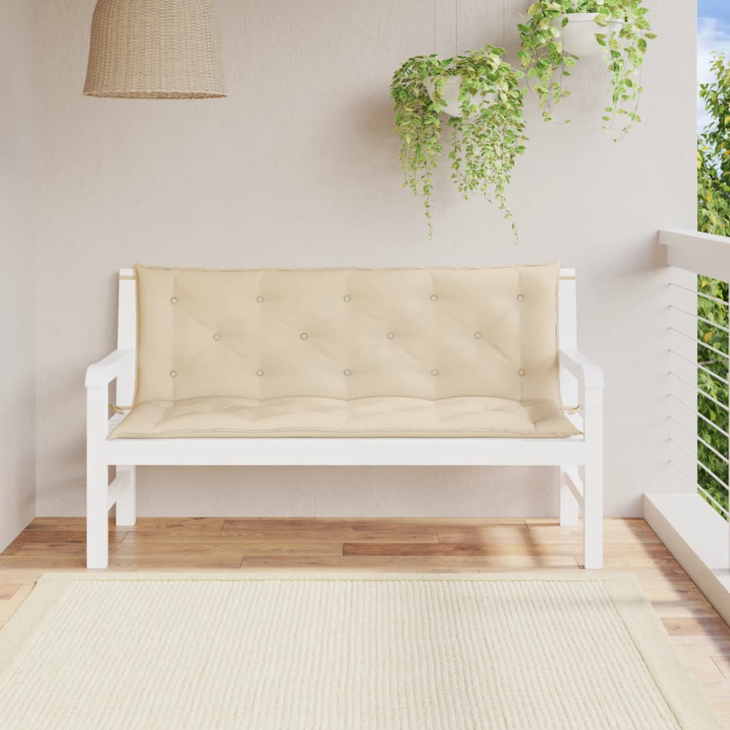 Vidaxl Garden Bench Cushions 2 ST 150x50x7 CM Oxford Fabric beige