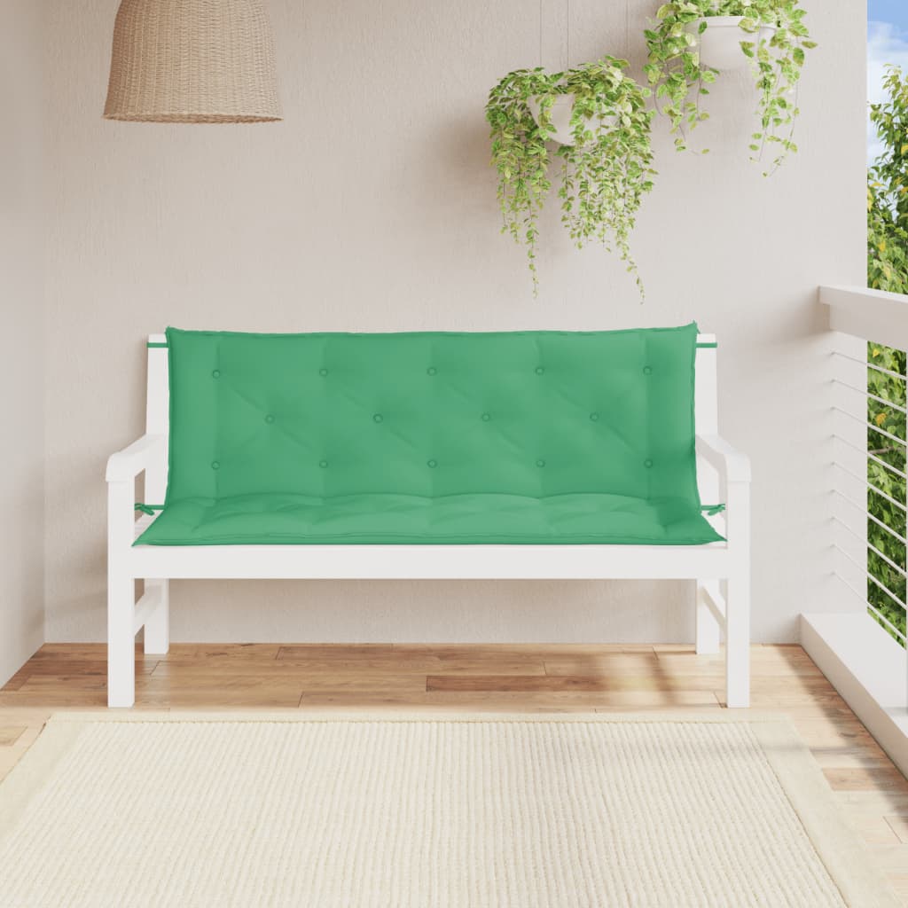 Vidaxl Garden Bench Poduszki 2 ST 150x50x7 CM Oxford Tkanina zielona