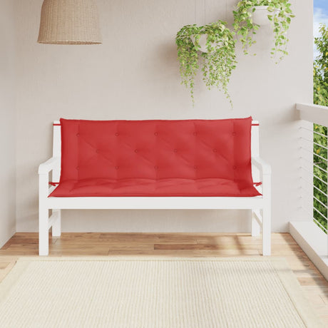 Vidaxx Gartenbankauflagen 2 Stück 150x50x7 cm Oxford-Stoff rot