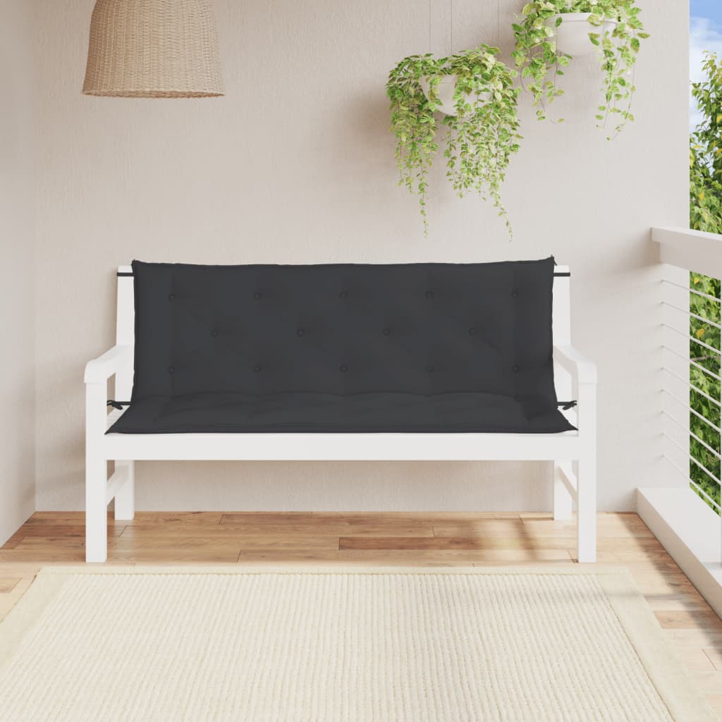 Vidaxx Gartenbankauflagen 2 Stück 150x50x7 cm Oxford-Stoff schwarz