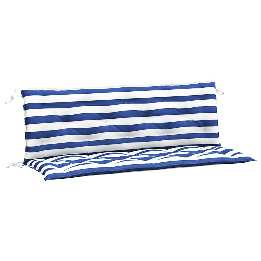 Vidaxx Gartenbankauflagen 2 Stück gestreift 150x50x7 cm Stoff weiß und blau