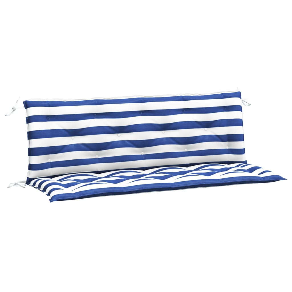 Vidaxl Garden Bench Cushions 2 St Striped 150x50x7 CM tela blanca y azul