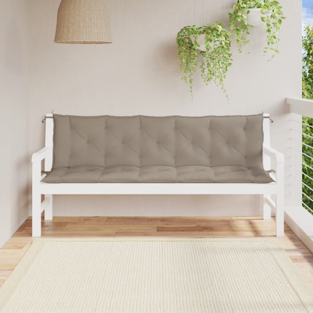 Vidaxl Garden Bench Cushions 2 PCS 180x50x7 CM Oxford Fabric Taupe