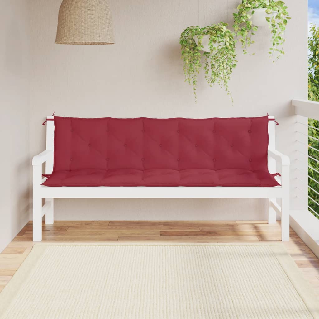 Vidaxx Gartenbankauflagen 2 Stk. 180x50x7 cm Oxford-Stoff weinrot