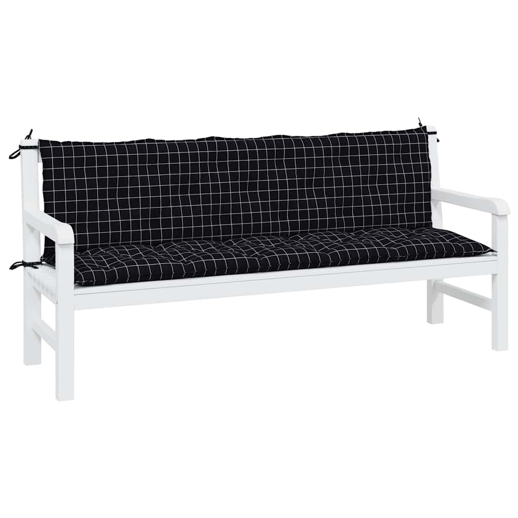 VidaXL Gartenbankauflagen 2 Stk. Oxford-Stoff Rautenmuster Schwarz