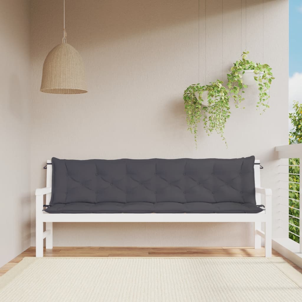 Vidaxx Gartenbankauflagen 2 Stk. 200x50x7 cm Oxford-Stoff Anthrazit