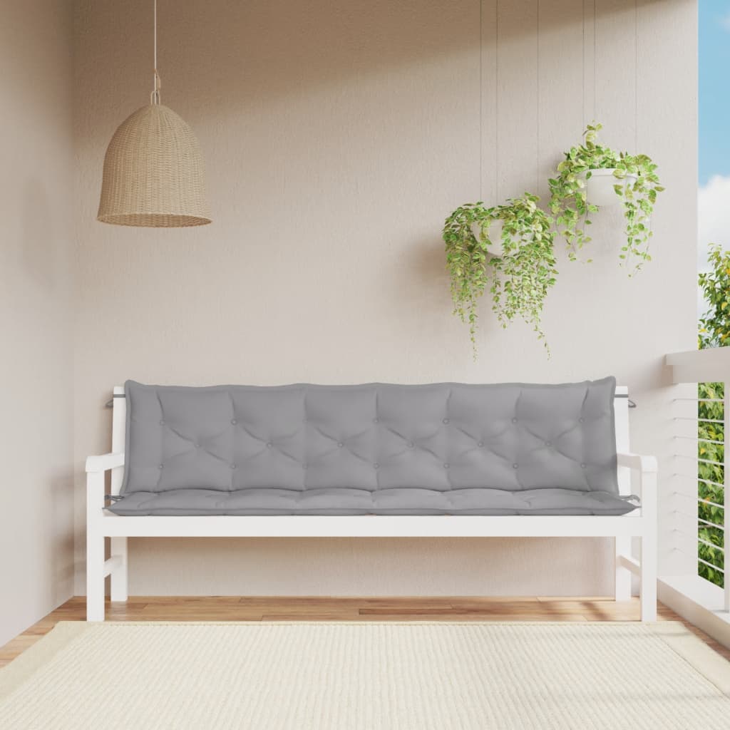 Vidaxx Gartenbankauflagen 2 Stück 200x50x7 cm Oxford-Stoff grau