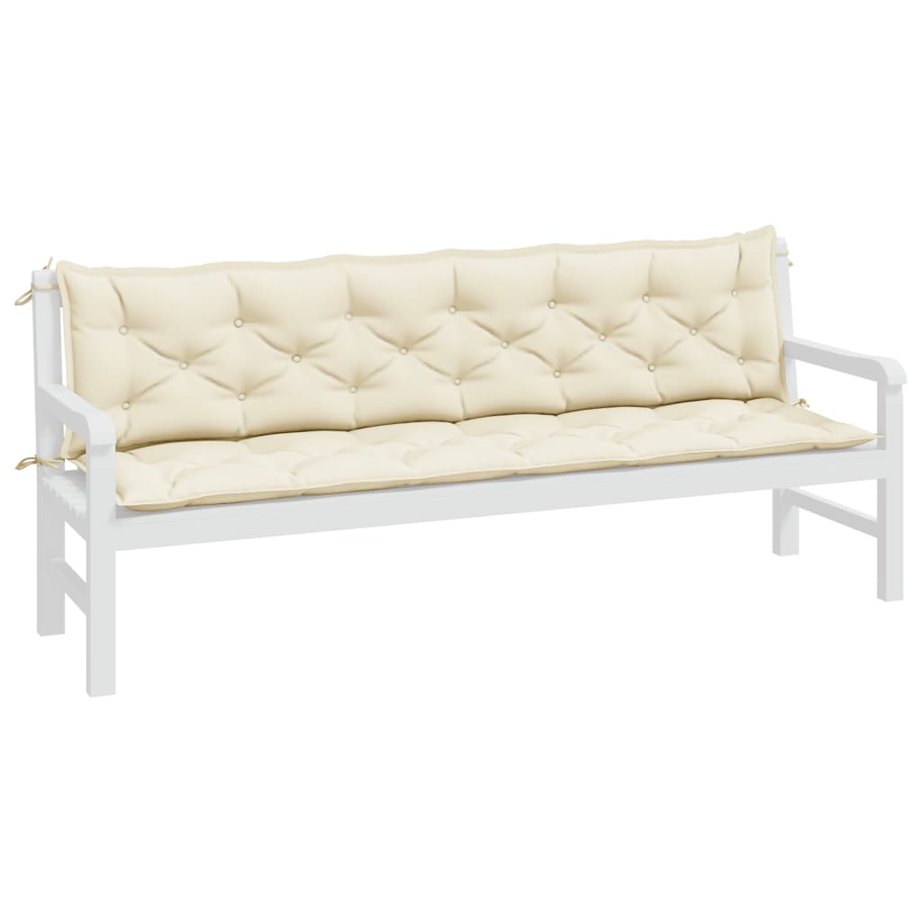 Vidaxx Gartenbankauflagen 2 Stk. 200x50x7 cm Oxford-Stoff cremeweiß
