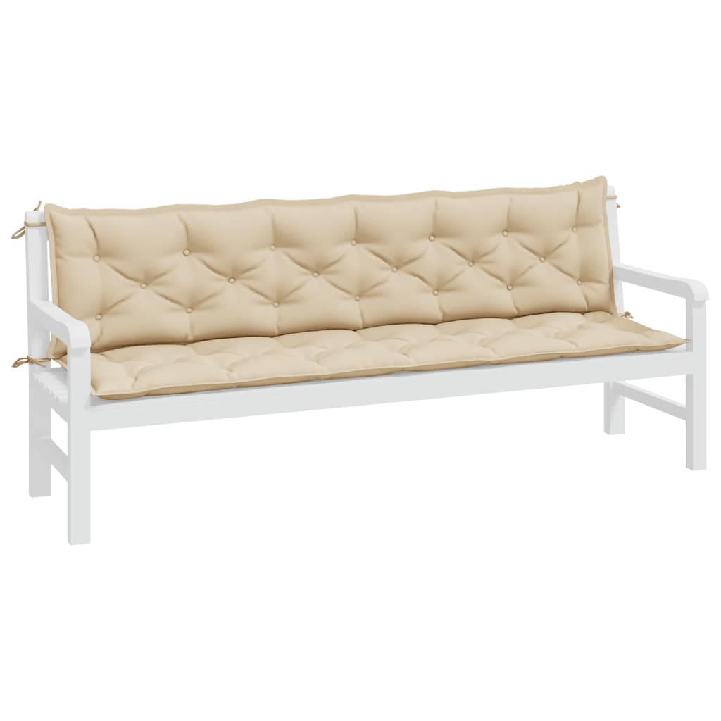 Vidaxl Garden Bench Poduszki 2 St 200x50x7 Cm Oxford Fabric Beige