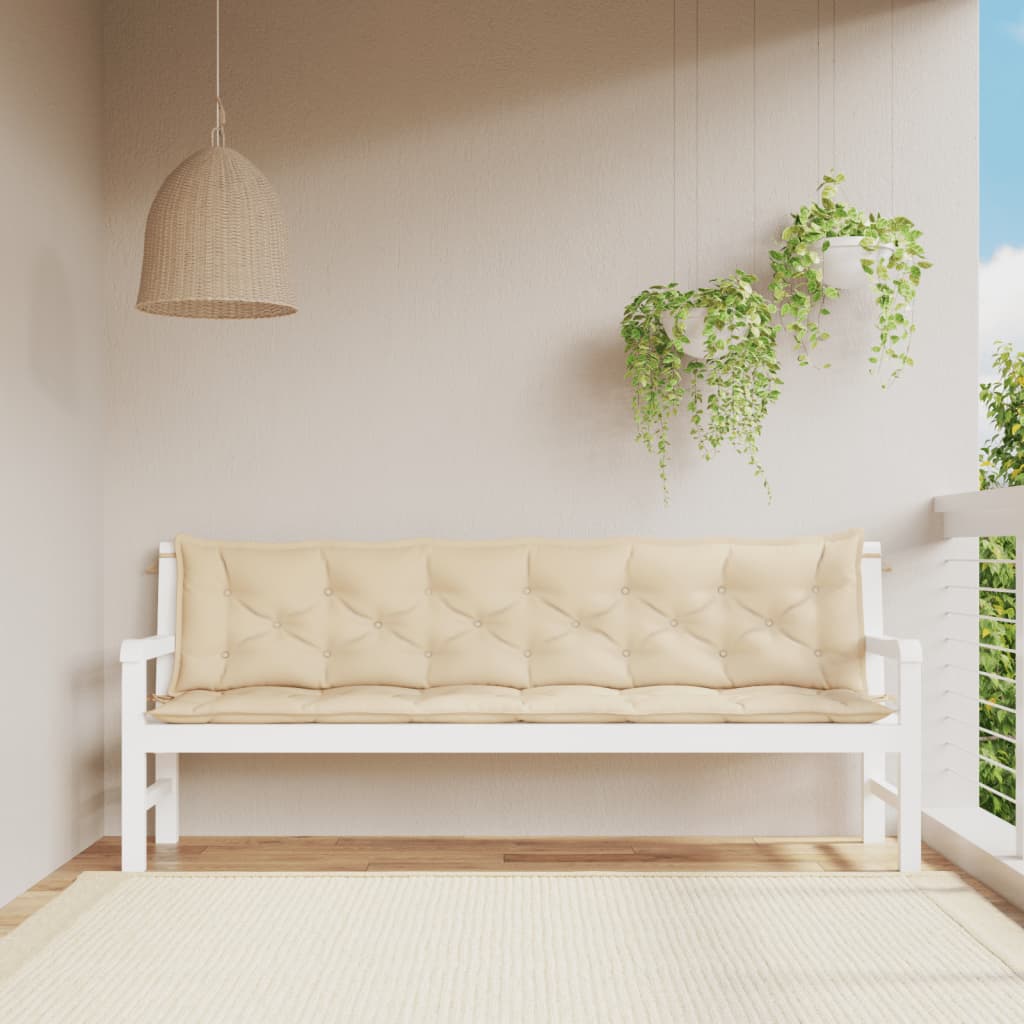 Vidaxx Gartenbankauflagen 2 Stück 200x50x7 cm Oxford-Stoff beige