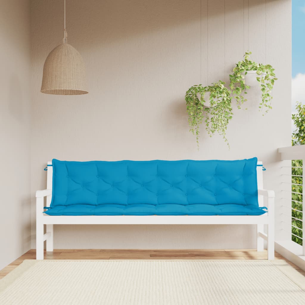 Vidaxx Gartenbankauflagen 2 Stk. 200x50x7 cm Oxford-Stoff Hellblau