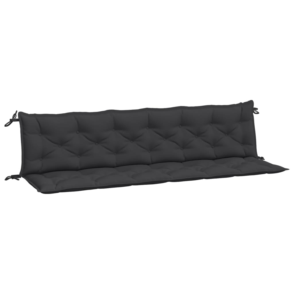 VIDAXL Garden Bench blazine 2 St 200x50x7 cm Oxford tkanina črna