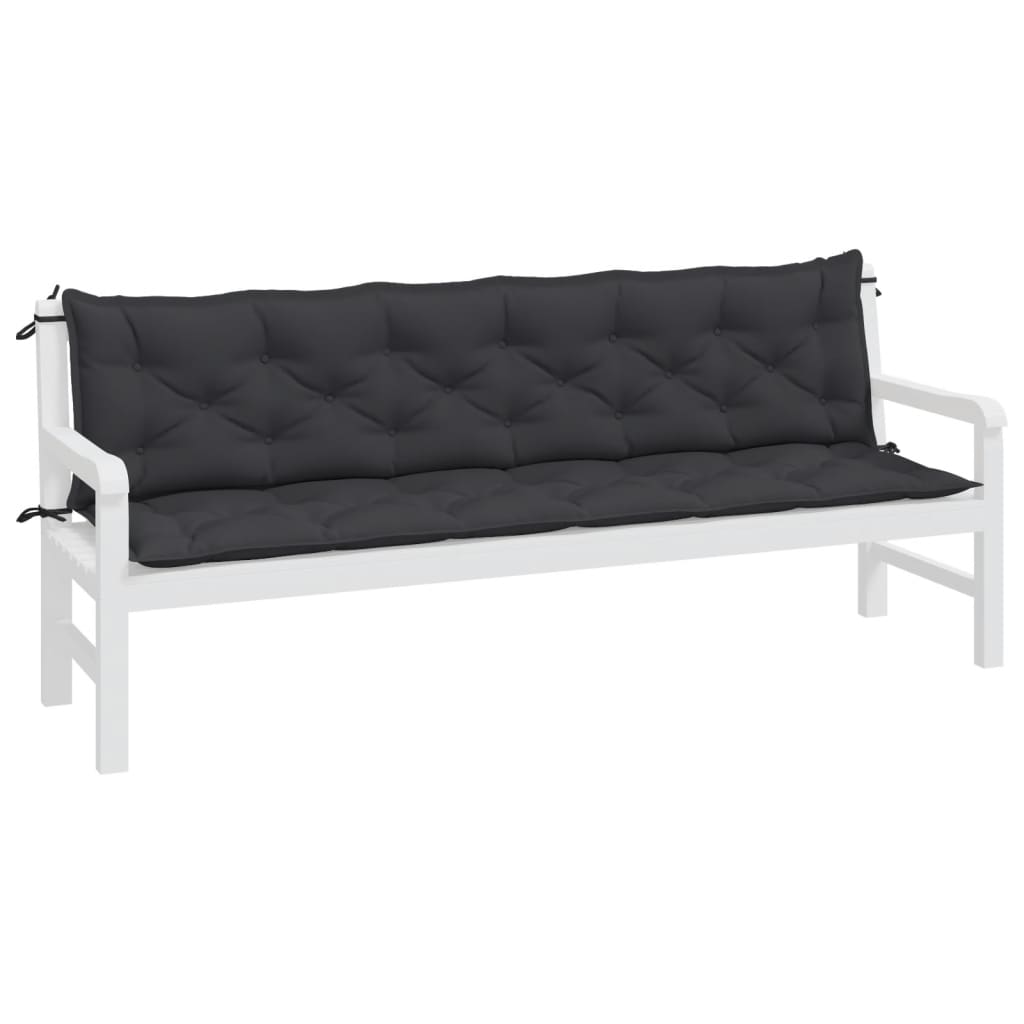 Vidaxx Gartenbankauflagen 2 Stk. 200x50x7 cm Oxford-Stoff schwarz