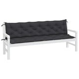 VIDAXL Garden Bench blazine 2 St 200x50x7 cm Oxford tkanina črna