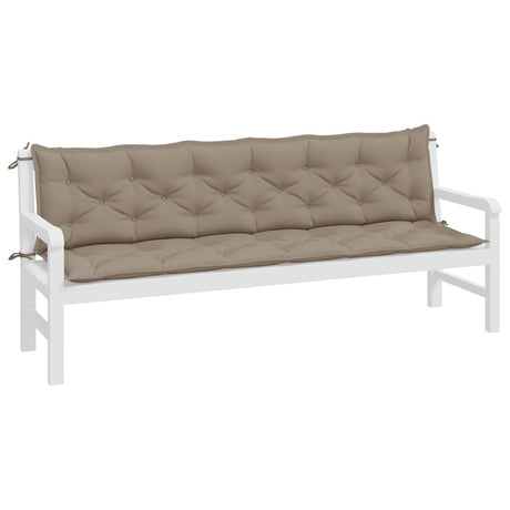 VidaXL Gartenbankauflagen 2 Stück 200x50x7 cm Oxford-Stoff Taupe