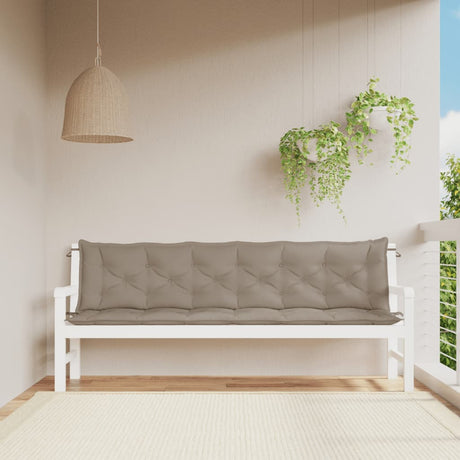 VidaXL Gartenbankauflagen 2 Stück 200x50x7 cm Oxford-Stoff Taupe