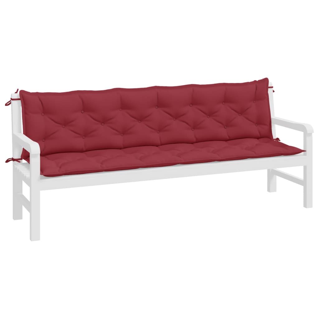 Vidaxl Garden Bench CUDIONS 2 ST 200x50x7 CM Oxford Fabric Wine Red