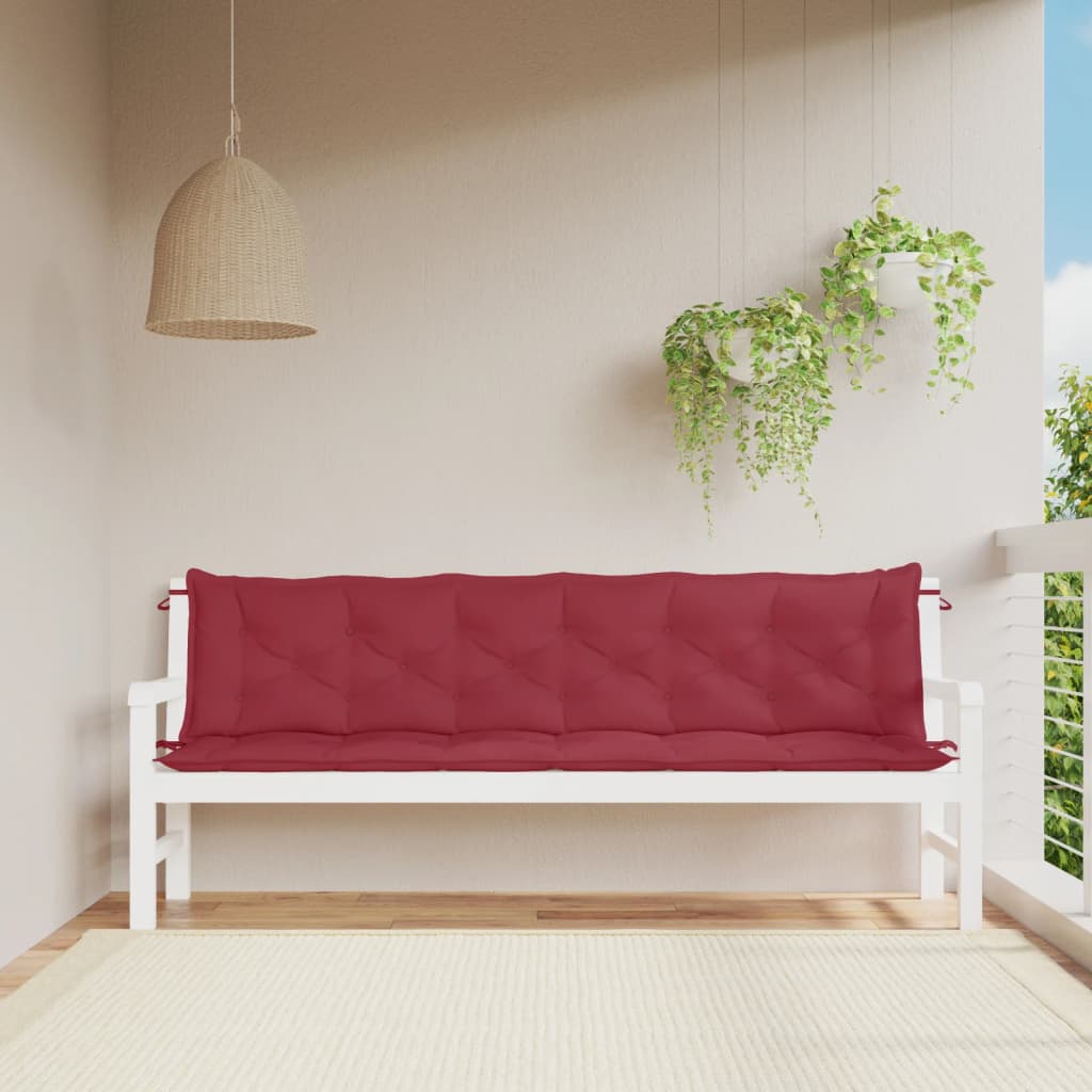 Vidaxl Garden Bench CUDIONS 2 ST 200x50x7 CM Oxford Fabric Wine Red