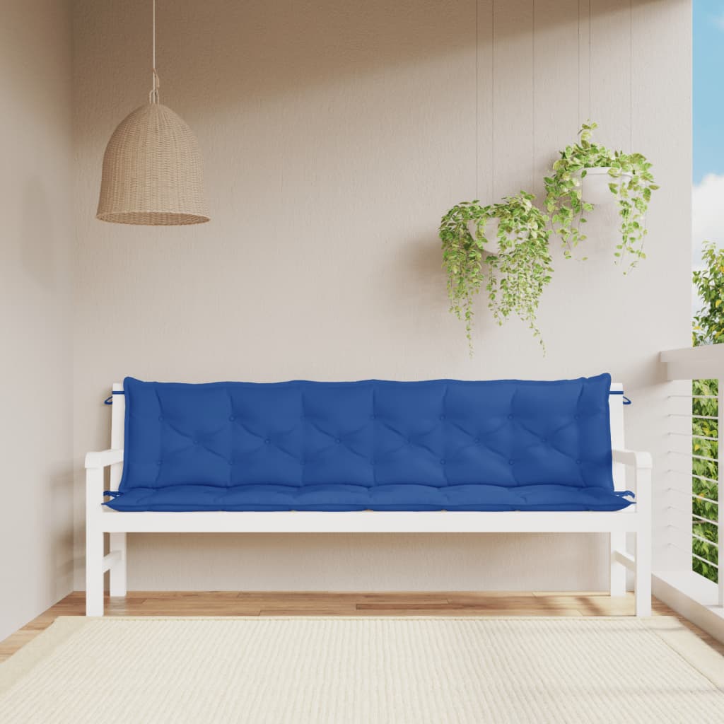 Vidaxl Gartenbank Kissen 2 ST 200x50x7 cm Oxford Stoff Blau