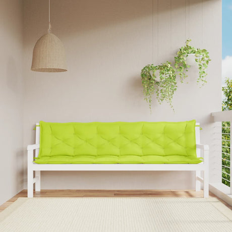 Vidaxx Gartenbankauflagen 2 Stück 200x50x7 cm Oxford-Stoff hellgrün