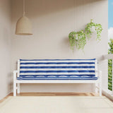 Vidaxx Gartenbankauflagen 2 Stück gestreift 200x50x7 cm Stoff weiß und blau