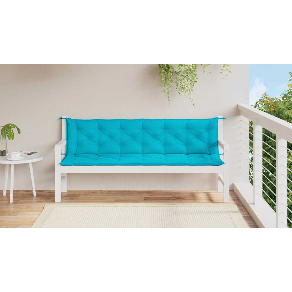 Vidaxx Gartenbankauflagen 2 Stk. 200x50x7 cm Stoff Türkis