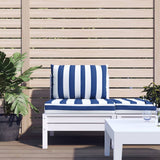 Vidaxl Pallet Cushions 2 Stripped Oxford tissu blanc et bleu