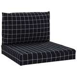 VidaXL Palettenkissen 2 Stk. Rautenmuster Oxford-Stoff Schwarz