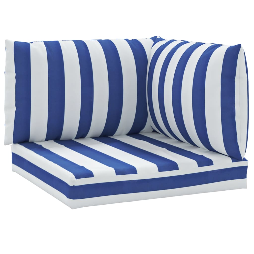 Vidaxl Pallet cushions 3 ST striped Oxford fabric white and blue