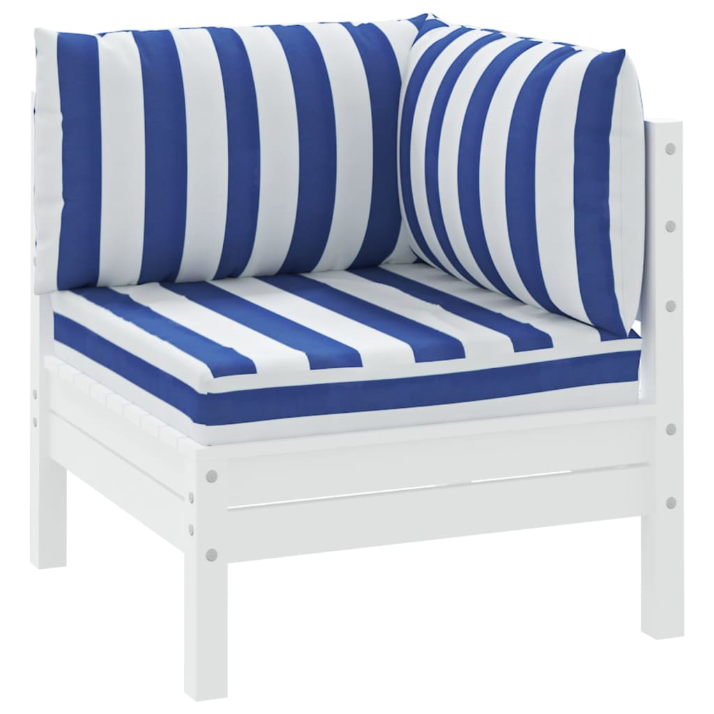 Vidaxl Pallet cushions 3 ST striped Oxford fabric white and blue