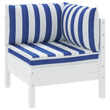 Vidaxl Pallet cushions 3 ST striped Oxford fabric white and blue