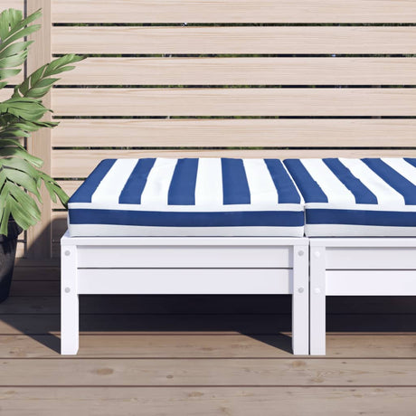 VidaXL Palettenkissen gestreift 60x60x8 cm Oxford-Stoff blau und weiß