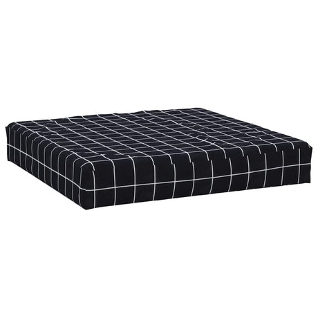 VidaXL Palettenkissen kariert 60x60x8 cm Oxford-Stoff schwarz
