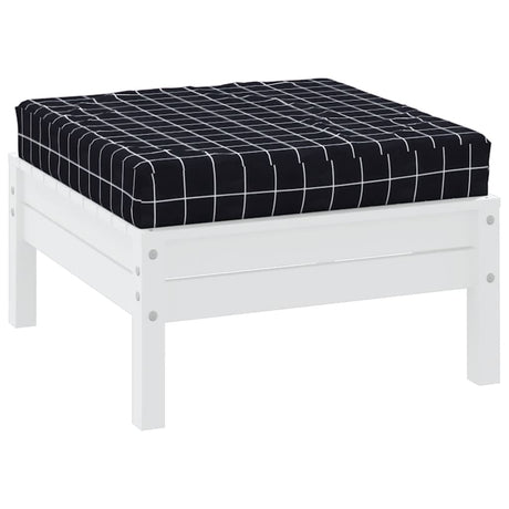 VidaXL Palettenkissen kariert 60x60x8 cm Oxford-Stoff schwarz