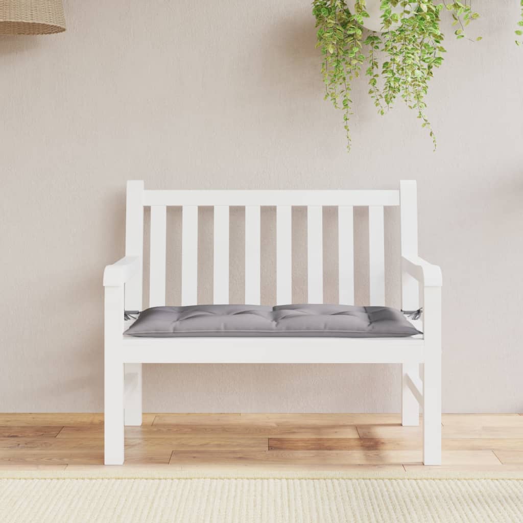 Vidaxl jardin banc coussin 110x50x7 cm tissu gris