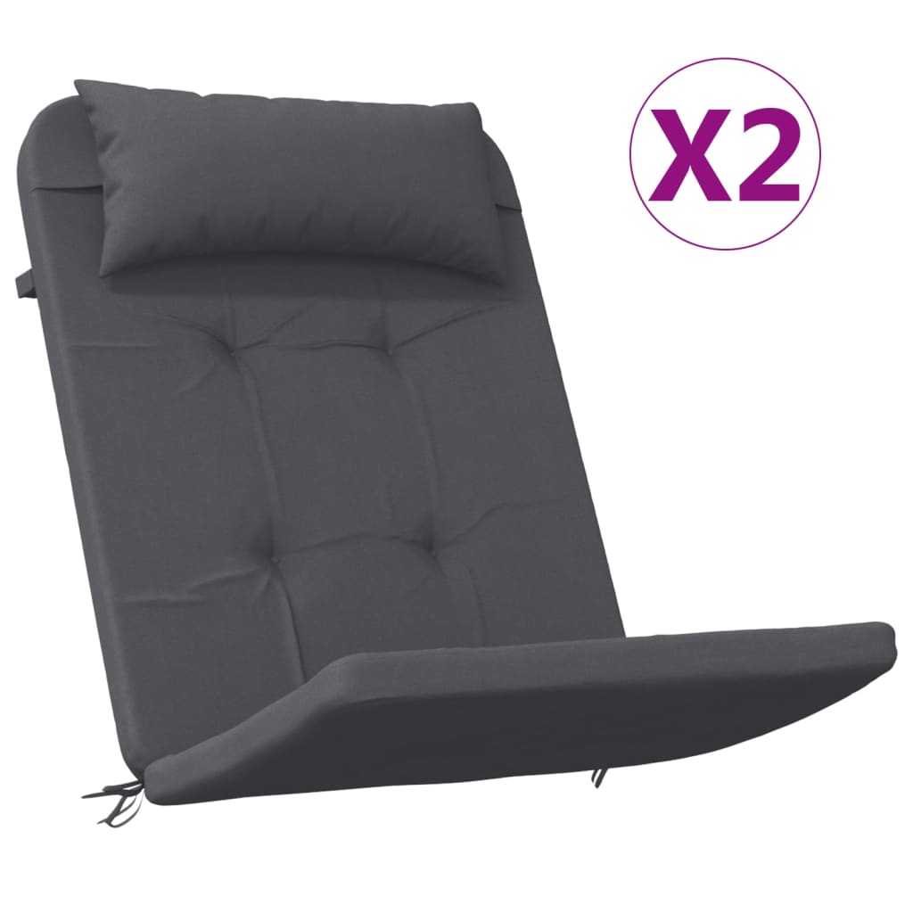 VidaXL Stuhlkissen 2 Stück Adirondack Oxford-Stoff Anthrazit