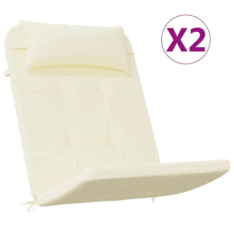 VidaXL Stuhlkissen 2 Stück Adirondack-Oxford-Stoff cremefarben