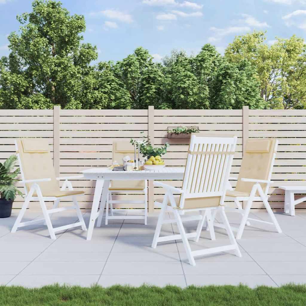 VidaXL Stuhlkissen 4 Stück Oxford-Stoff mit hoher Rückenlehne Beige