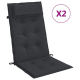 Vidaxl stoelkussens 2 st hoge rug oxford stof zwart