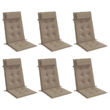 Coussins de chaise vidaxl 6 st haut de dos oxford tissu taupe