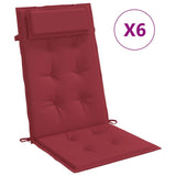 Coussins de chaise vidaxl 6 st haut dos oxford tissu vin rouge