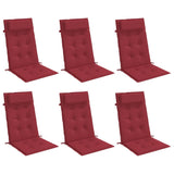 Coussins de chaise vidaxl 6 st haut dos oxford tissu vin rouge