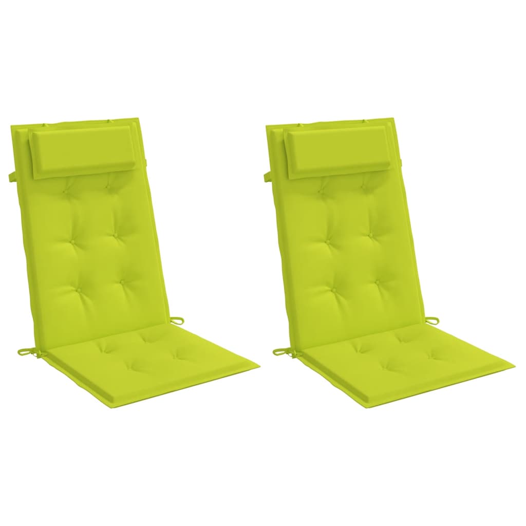 Coussins de chaise vidaxl 2 st haut de dos oxford tissu vert vif vert