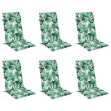 Vidaxl stoelkussens 6 st hoge rug bladpatroon oxford stof