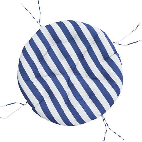 Vidaxx Sitzkissen rund gestreift ø 100x11 cm Oxfordstoff blau weiß