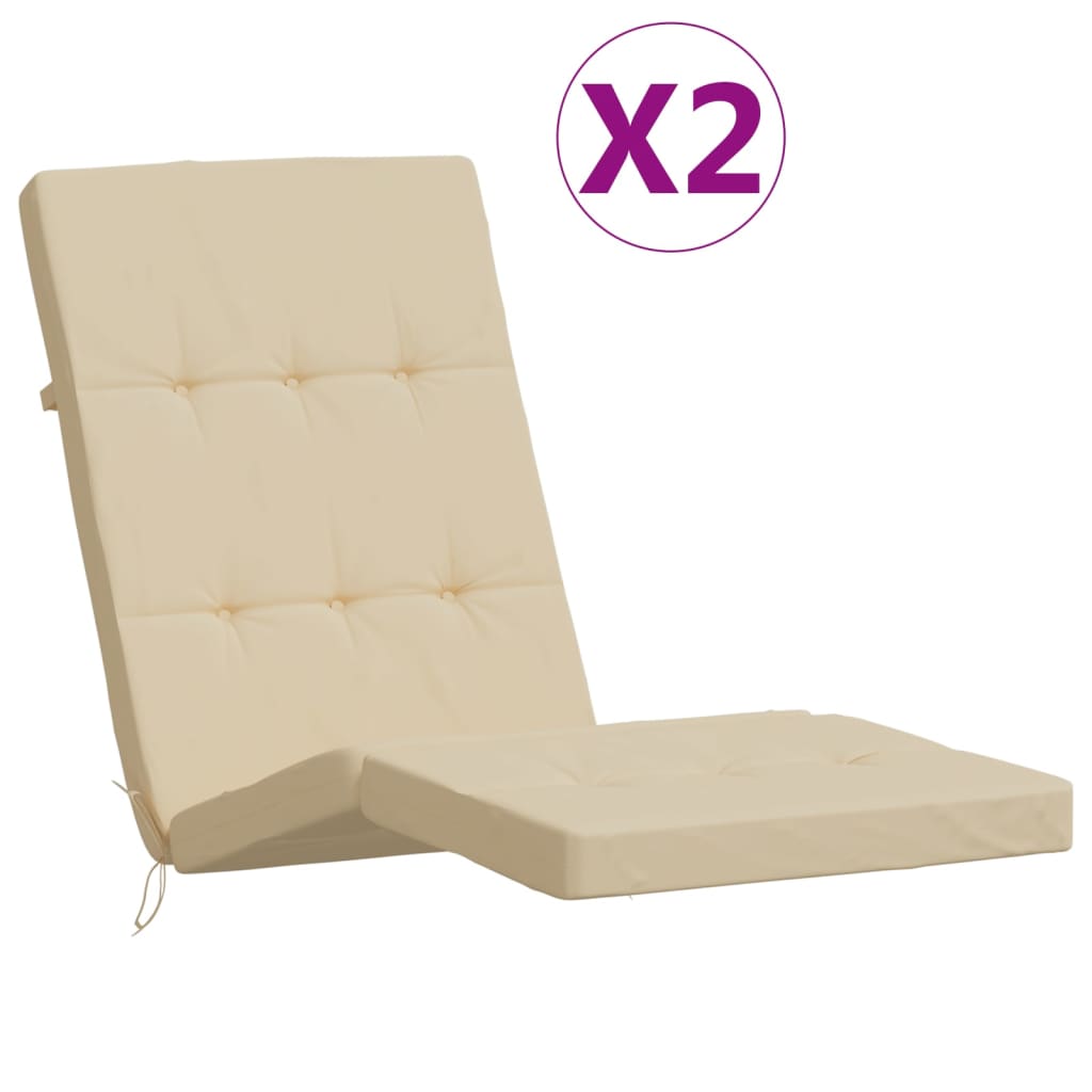 Vidaxl uteplats stol kuddar 2 st oxford tyg beige