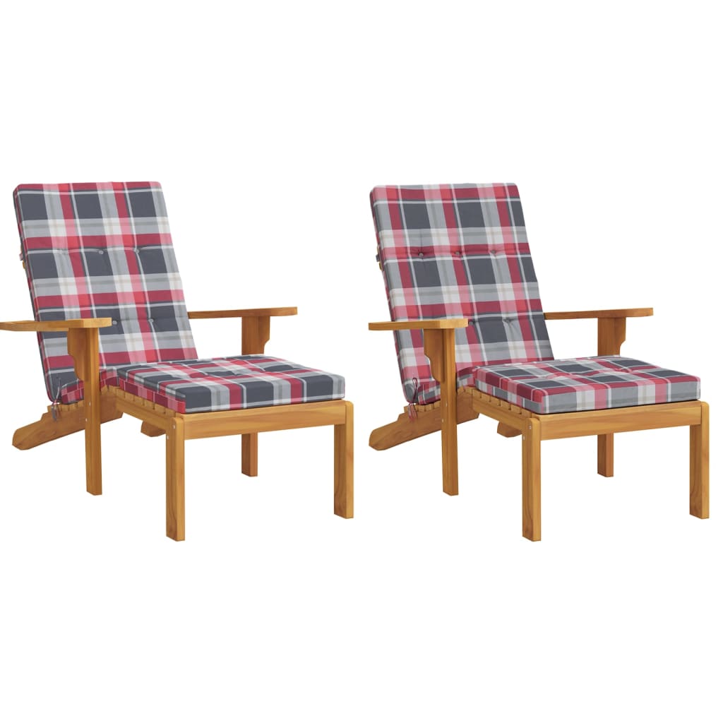 Coussins de chaise de patio vidaxl 2 stedcase motif oxford tissu rouge