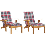 Coussins de chaise de patio vidaxl 2 stedcase motif oxford tissu rouge