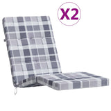 Coussins de chaise de patio vidaxl 2 stedcase motif oxford tissu gris