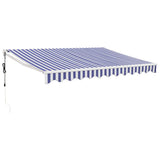 Vidaxl luifel elektrisch uitschuifbaar 3,5x2,5 m blauw en wit